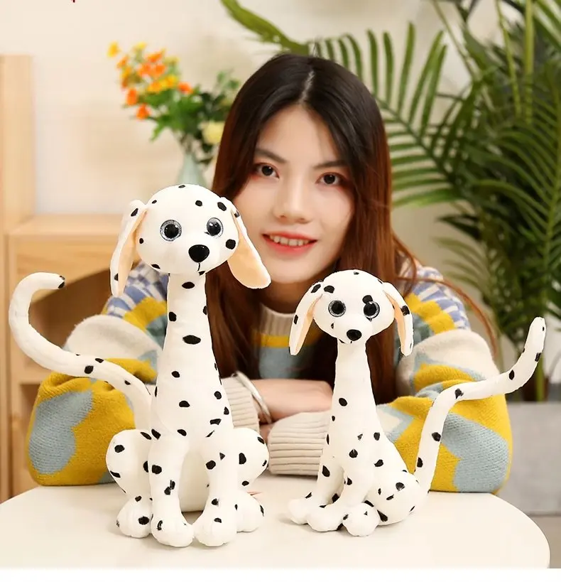 New Arrival Funny Plush Tiger Lion Dog Cat Dolls Soft Stuffed Long Neck Dalmatian Simulation Toys Kids Gift |