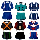 Костюм для косплея аниме Моя геройская академия, костюм Deku Bakugou Todoroki Shoto для женщин, комплект для девочек-подростков, летние 3D короткие шорты с коротким рукавом