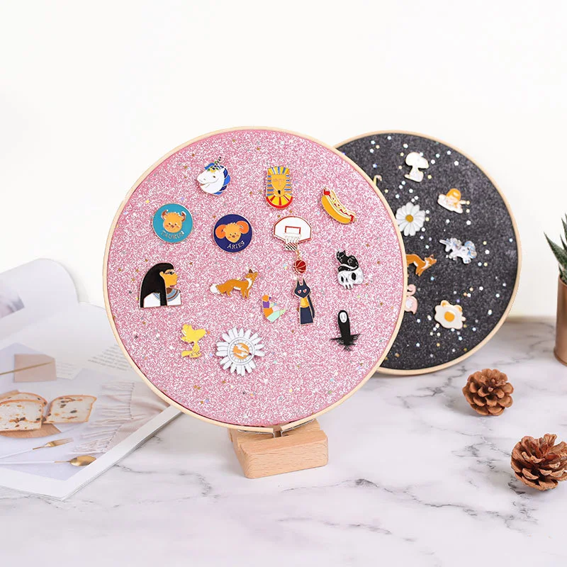 Высокое качество ювелирные изделия держатель серьги круглый ткань хранения