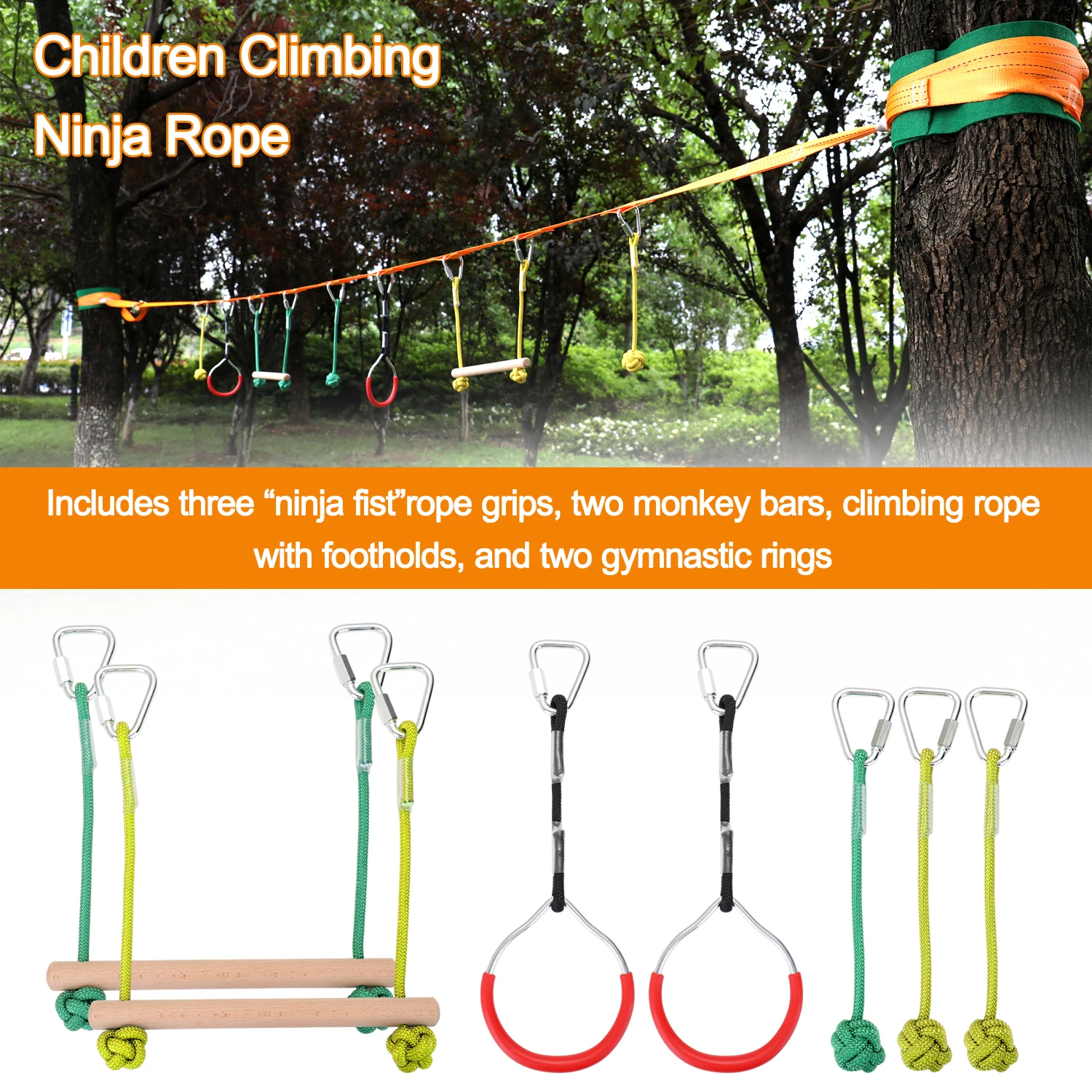 

Children Climbing Rope Line Obstacle Training Equipment Kids Fun Slack Line Outdoor Children's Sports Equipment