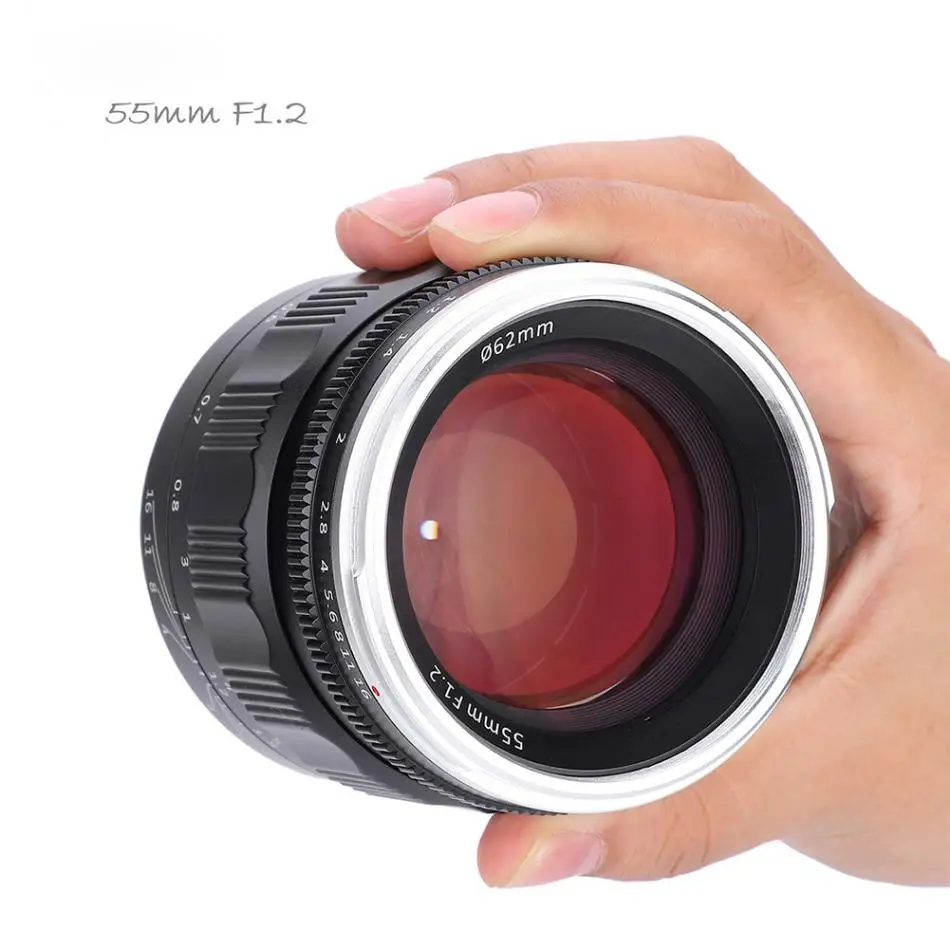 Kamlan 55 мм f1.2 Большая диафрагма ручной фокус Prime фиксированные линзы полная Рамка для sony для Canon для Nikon