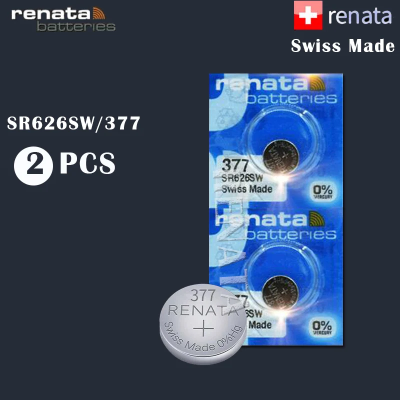 2 шт./лот Renata 377 100% оригинальный новый долговечный SR626SW SR626 V377 батарейный блок для