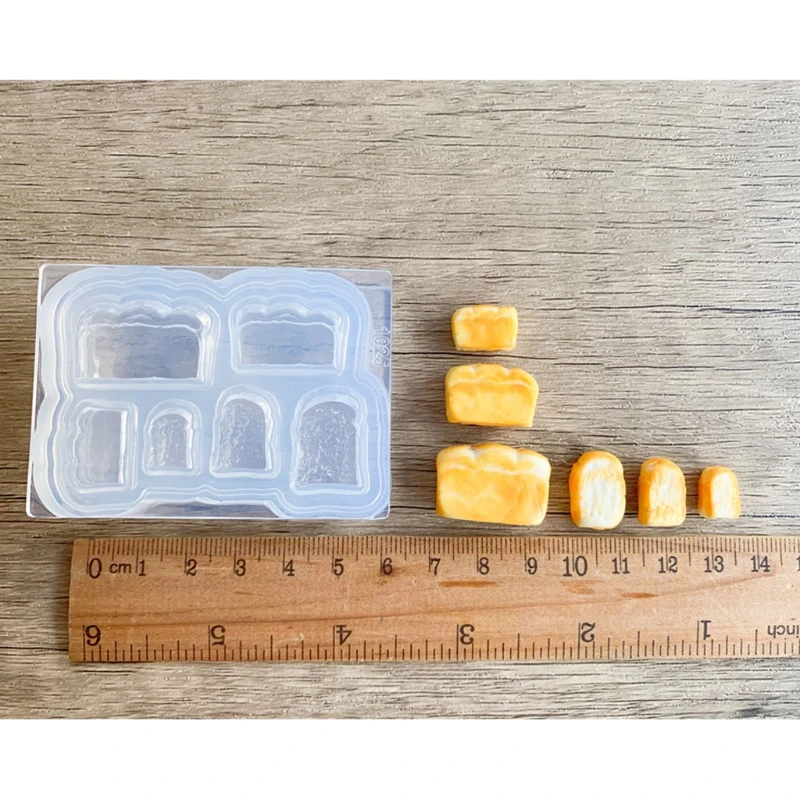 

3D Mini French Toast Epoxy Resin Mold Bread Simulation Food Play Silicone Mold B36D