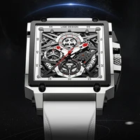 2021 lige men watches top brand luxury hollow square sport watch for men fashion silicone strap quartz wristwatch reloj hombre