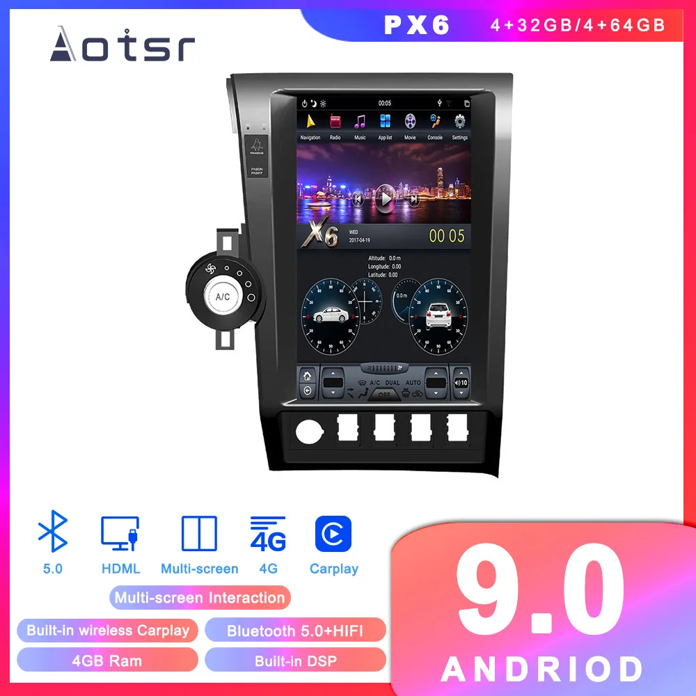 

Android 9.0 Tesla style GPS navigation for Toyota Tundra 2007-2013 Car DVD player auto radio stereo Multimedia player Head Unit