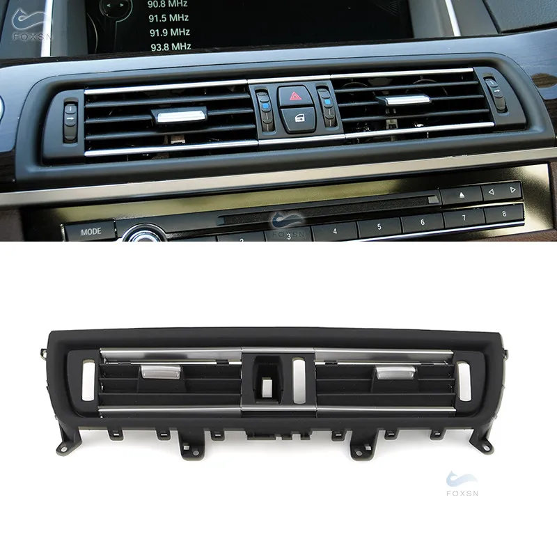 

LHD для BMW 5 серии F10 F18 передний ряд ветровой центральный контроль панель вентиляционного отверстия кондиционера хромированная Панель рамка отделка черная