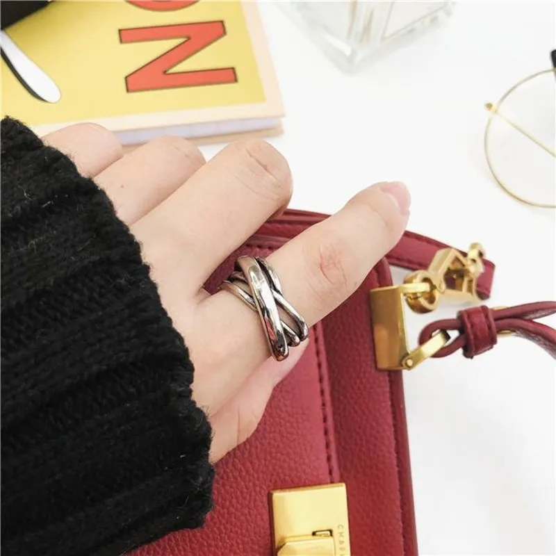 Богемные винтажные серебряные геометрические кольца для женщин Свадебные