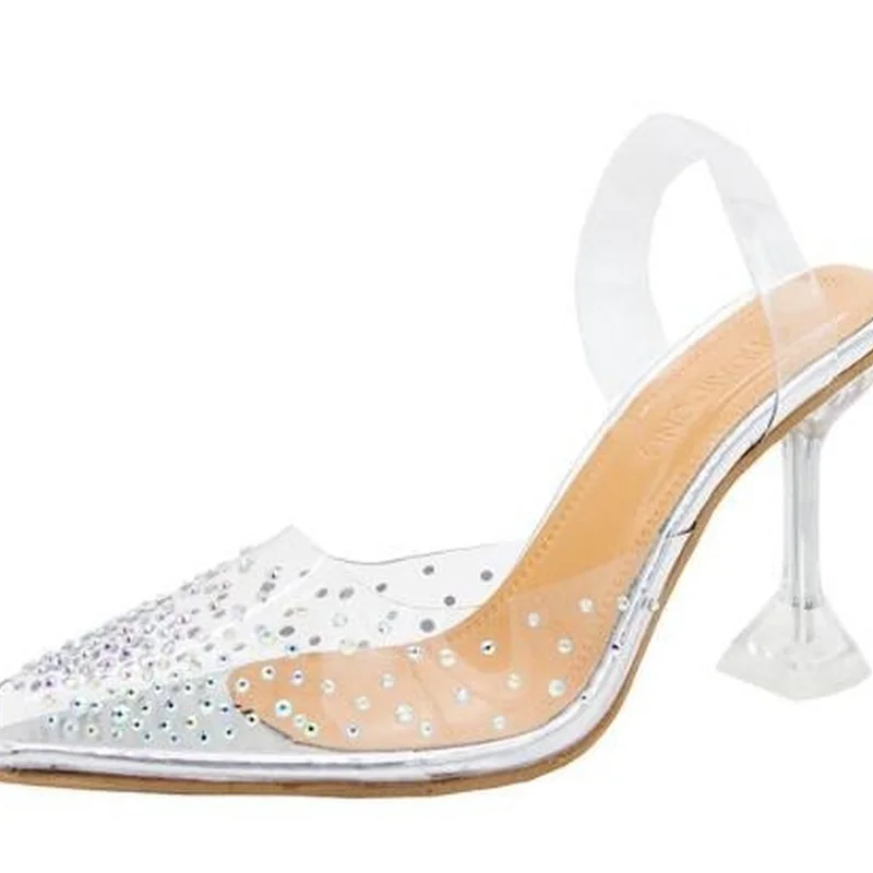 

Sandals Women Summer Fashion Women's Sandals 2021 Luxury Sandals Women Pumps Transparent High Heels Shoes Sexy Pointed Toe Shoes