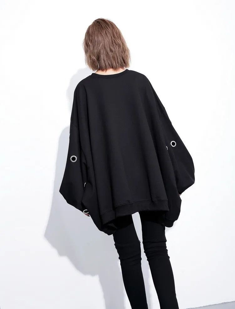 CHICEVER зимние Полые Пуловеры женские свитшоты для женщин топ рукав летучая мышь