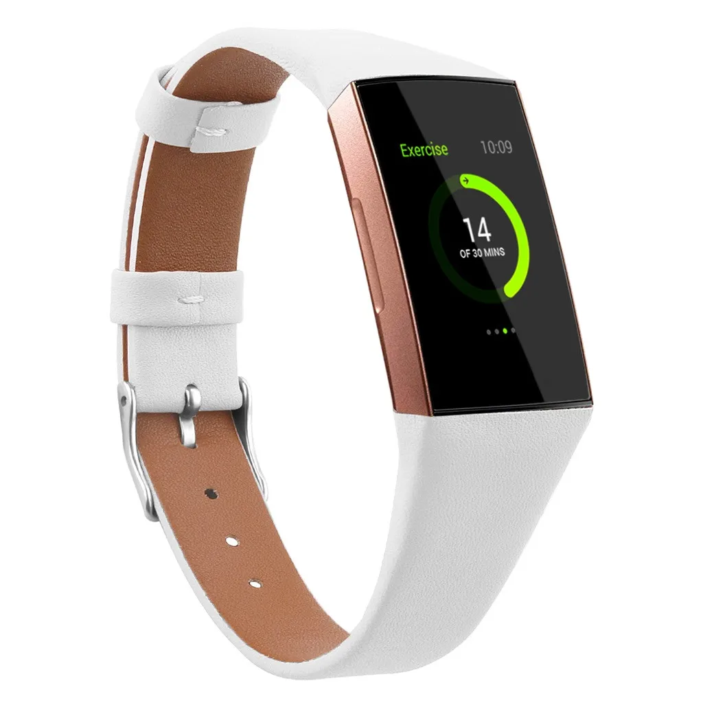 Роскошные кожаные Сменные аксессуары ремешки для браслета Fitbit Charge 3