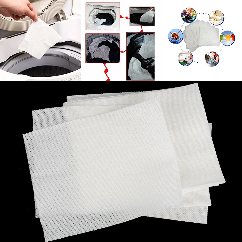 

100pcs Anti-staining Clothes Laundry Paper Color Absorption Sheet Anti Dyed Cloth Laundry Papers Color Catcher Grabber Cloth