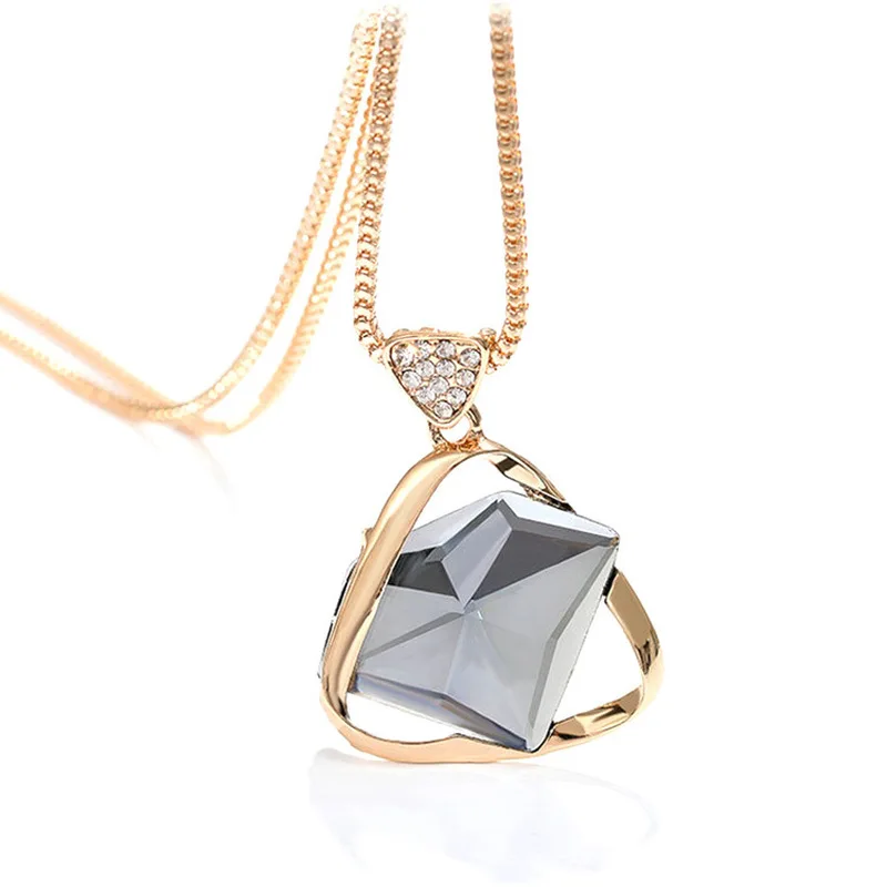 

Модное очаровательное геометрическое ожерелье с подвеской из хрустального стекла цепь для свитера в стиле ретро панк женское ювелирное из...