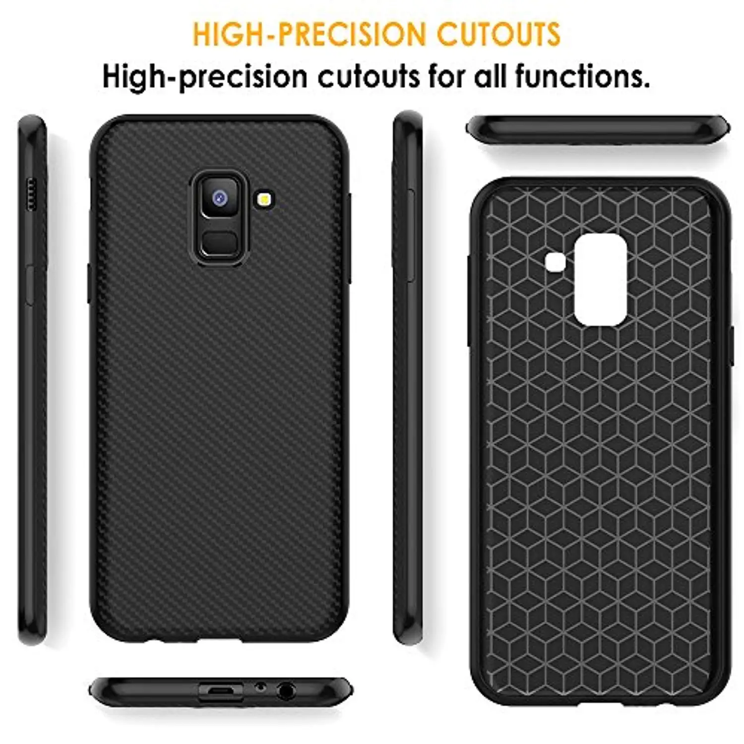 Матовый Мягкий ТПУ чехол из углеродного волокна для samsung Galaxy A6 A7 J4 J6 J8 2018 J2 Core J5 J7