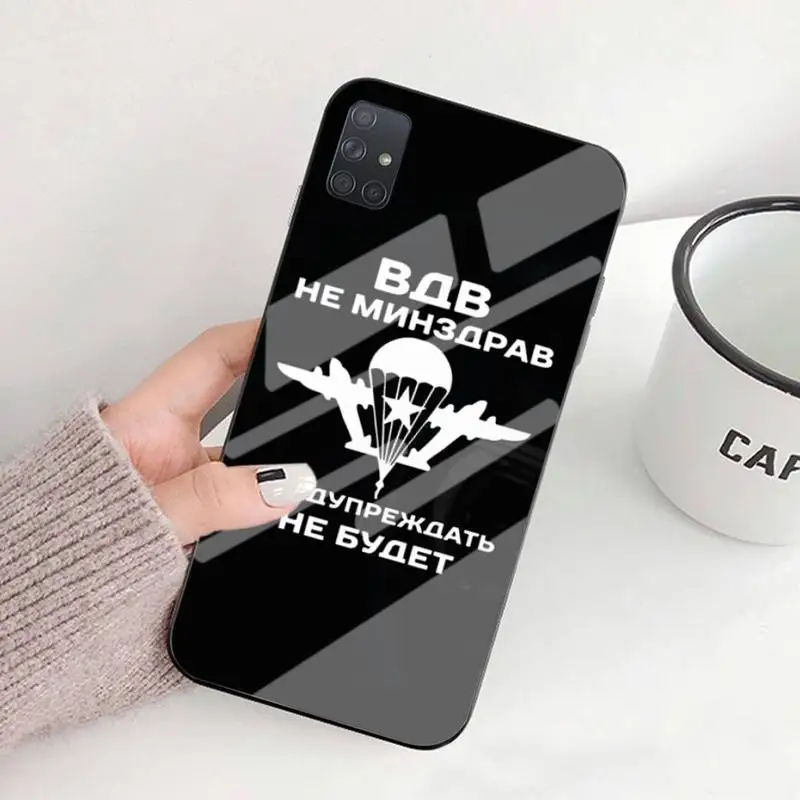 

Russia Airborne Soft Cover Phone Case For Samsung S6 7edge 8 9 10e 20plus S20 Ultra Note8 9 10pro A72018 Tempered Glass