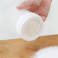kitchen household plastic flour sieve coffee chocolate shaker sugar flour cocoa powder diy coffee sieve shaker with lid bakeware