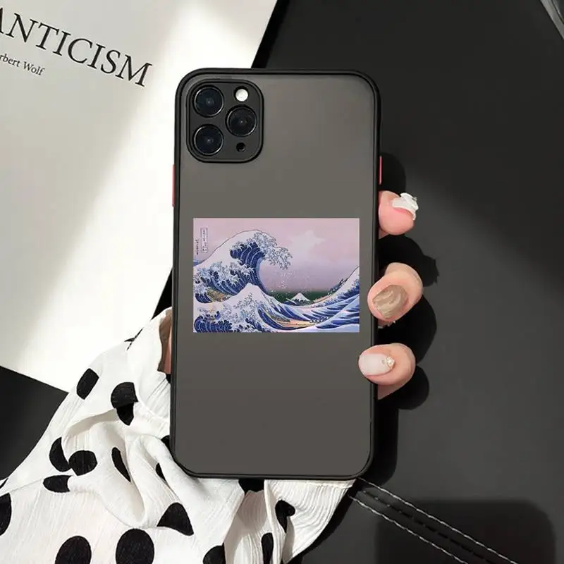 

Japan style The Big Wave of kanagawa Phone Case Matte Transparent for iPhone 7 8 11 12 s mini pro X XS XR MAX Plus cover funda