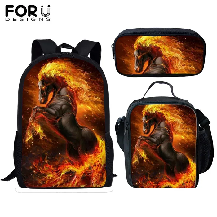 Серый FORUDESIGNS/Лошадь Детский рюкзак с принтом комплект школьных сумок для подростков; нижнее белье для девочек, сумка для книг типа «сатчел» школьный рюкзак - Цвет: Серый