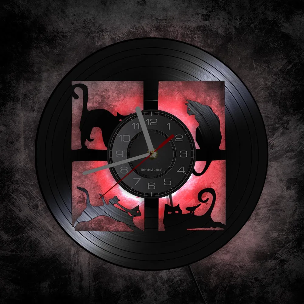 Круглые Настенные часы с виниловой пластиной украшение для детской комнаты