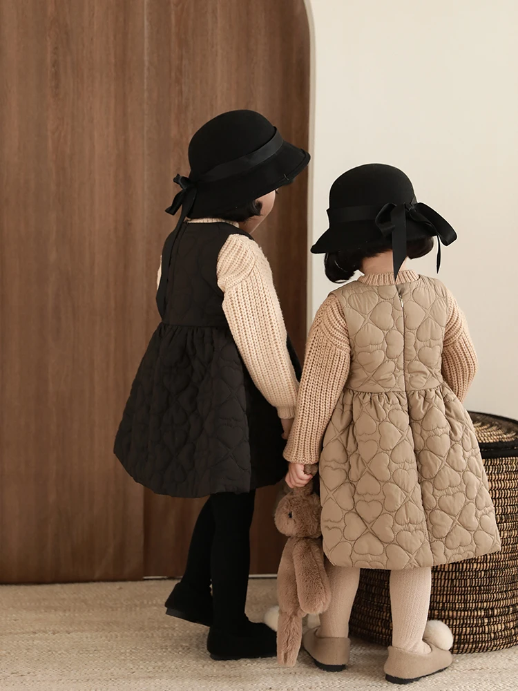 Платье-жилет с подкладкой для девочек новинка зимы 2021 модная теплая куртка в