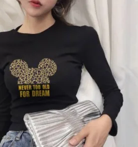 Футболка с Микки Маусом женская модная летняя одежда принтом из мультфильмов