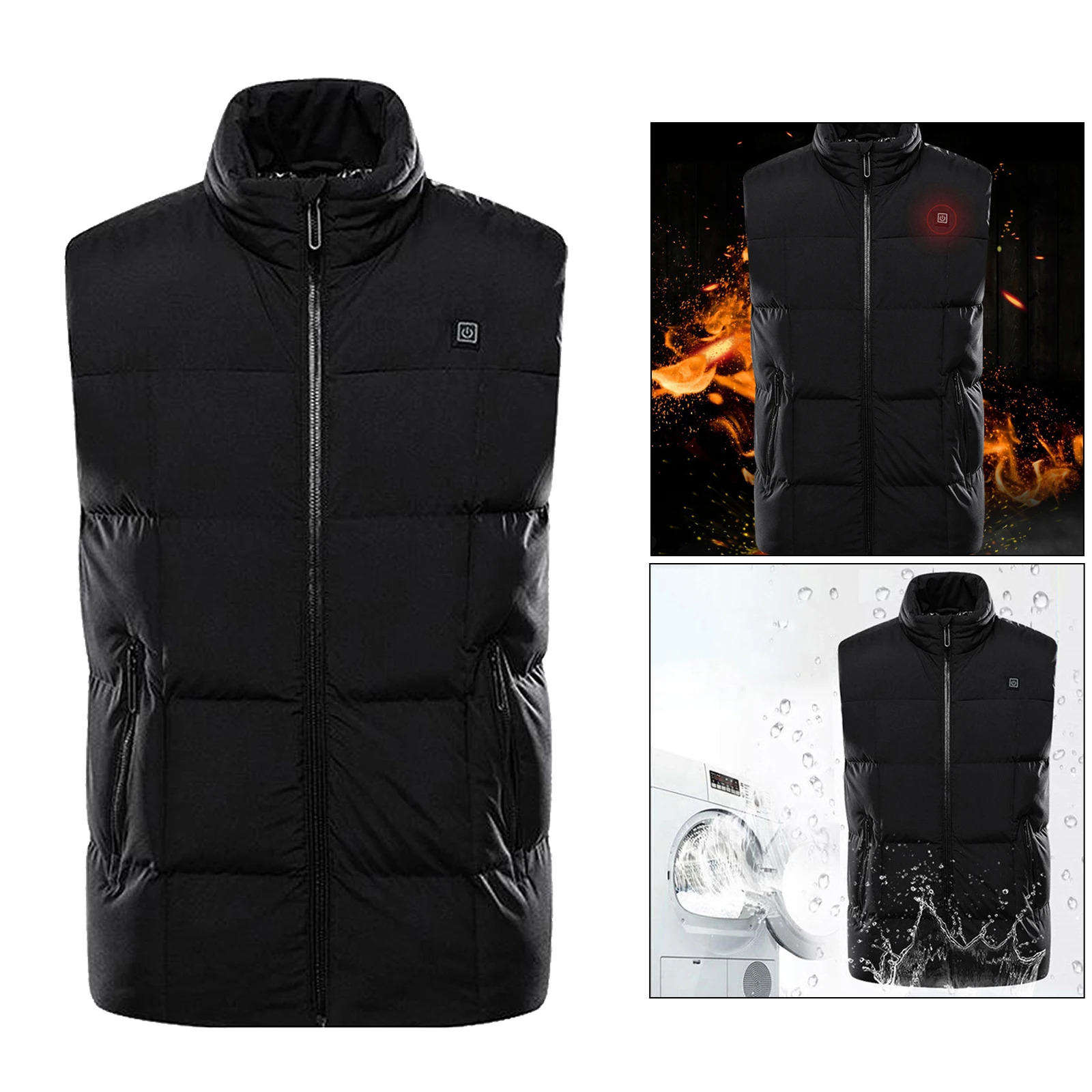 

9 Places Heated Vest Men Women Usb Heated Jacket Heating Vest Thermal Clothing Hunting Vest Winter Heating Jacket Black M-5XL