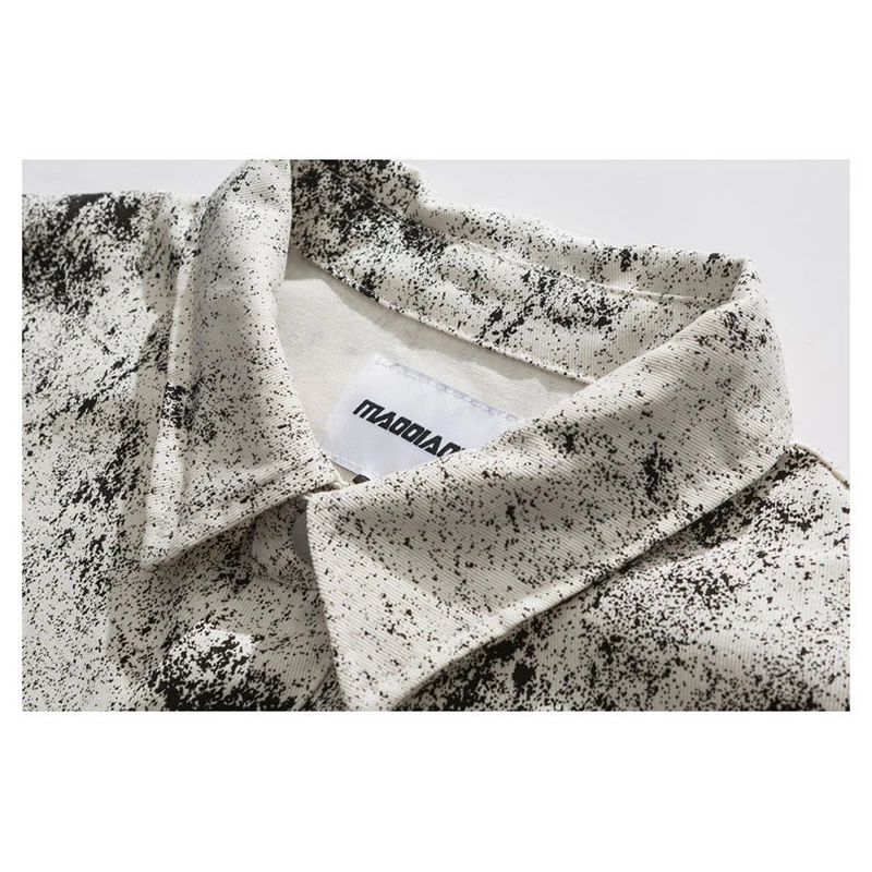 

Camouflage Letter Patch Hip Hop Men Blouses Shirts Fashion Harajuku Korean Style Streetwear Male Casual Cotton Long Sleeve Tops