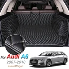 Кожаный коврик для багажника автомобиля Audi A6 Avant Wagon 2007-2018, подкладка для груза, напольный коврик для багажника, ковер, автомобильные аксессуары