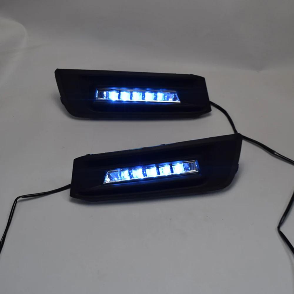 ECAHAYAKU Car LED DRL Daytime Running Light for Honda Odyssey 2015 2016 2017 with Yellow Turn Signal Blue Night Lamp 12V | Автомобили и