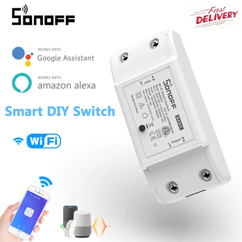 

SONOFF Basic R2 Wireless Wifi Timer Mini DIY Smart Switch,Support eWelink Home Automation Alexa Google Home Voice Remote Control