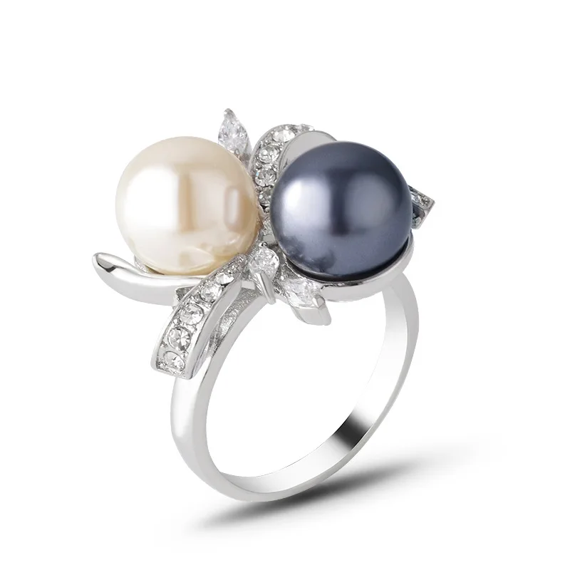 

TR21376 Popular pearl ring, zircon ring, fashion matching