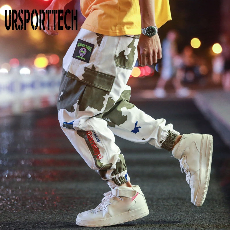 Брюки карго размера плюс 5XL хип уличная одежда длиной до бедер мужские