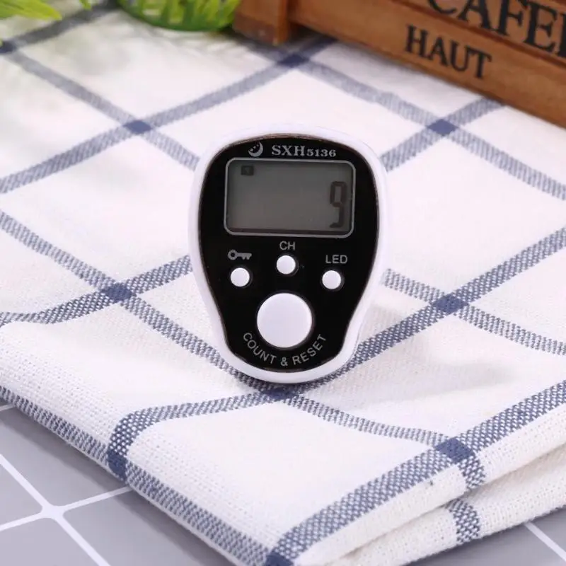 0-99999 Electronic Digital Counter Mini LCD Hand Held Finger Ring Night Luminous Tally Five Channels w/Locking Function Counter