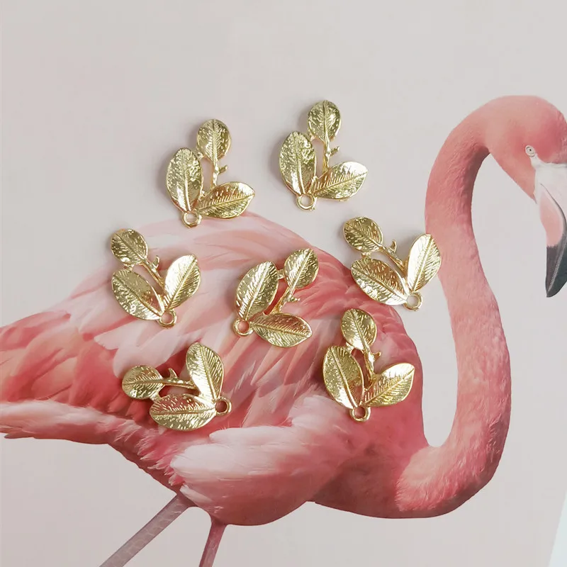 10 шт./лот аксессуары для волос из сплава самостоятельного изготовления листьев