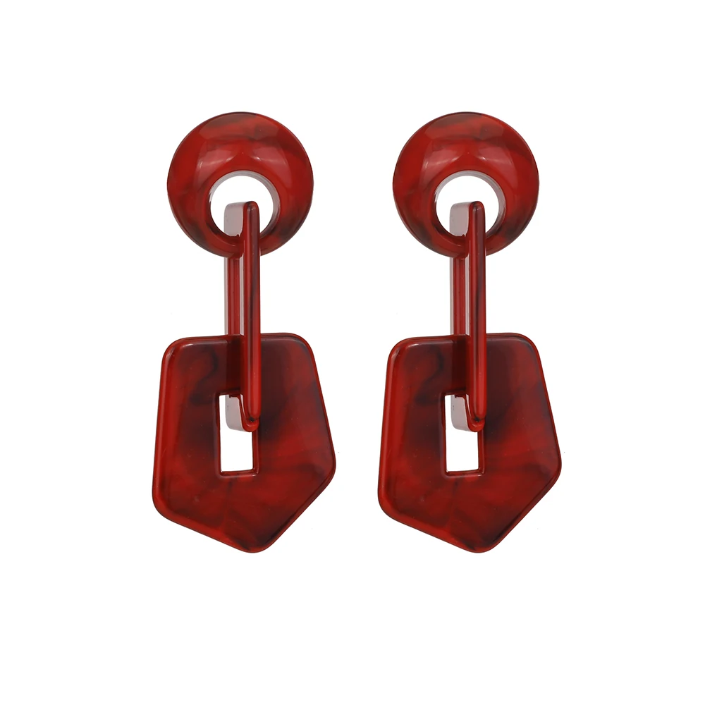 Новые акриловые серьги подвески желеобразного цвета с большими звеньями для