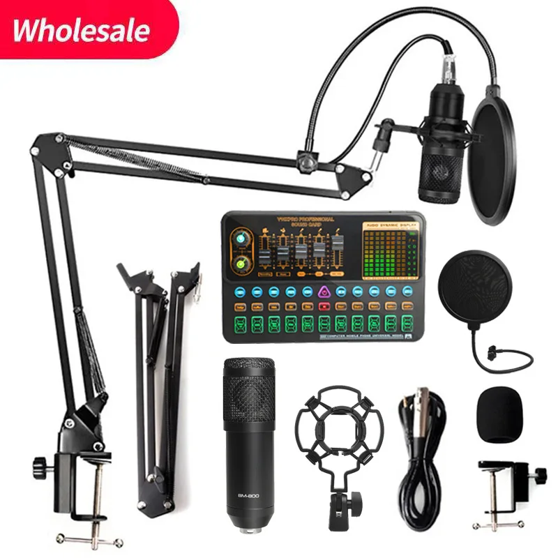 Звуковая карта V10XPro студийный Миксер с шумоподавлением микрофон для пения