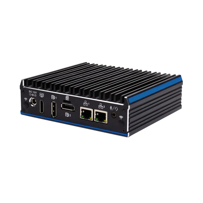 Компьютер без вентилятора два порта Lan Intel Quad Core J4125 CPU 2 0 ГГц до 7 мини-ПК для Windows 10