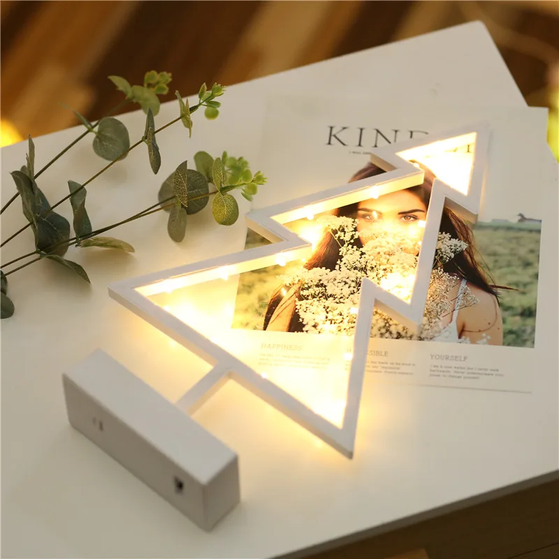 СВЕТОДИОДНЫЙ ночник в форме звезды и дерева питание от аккумулятора настольная