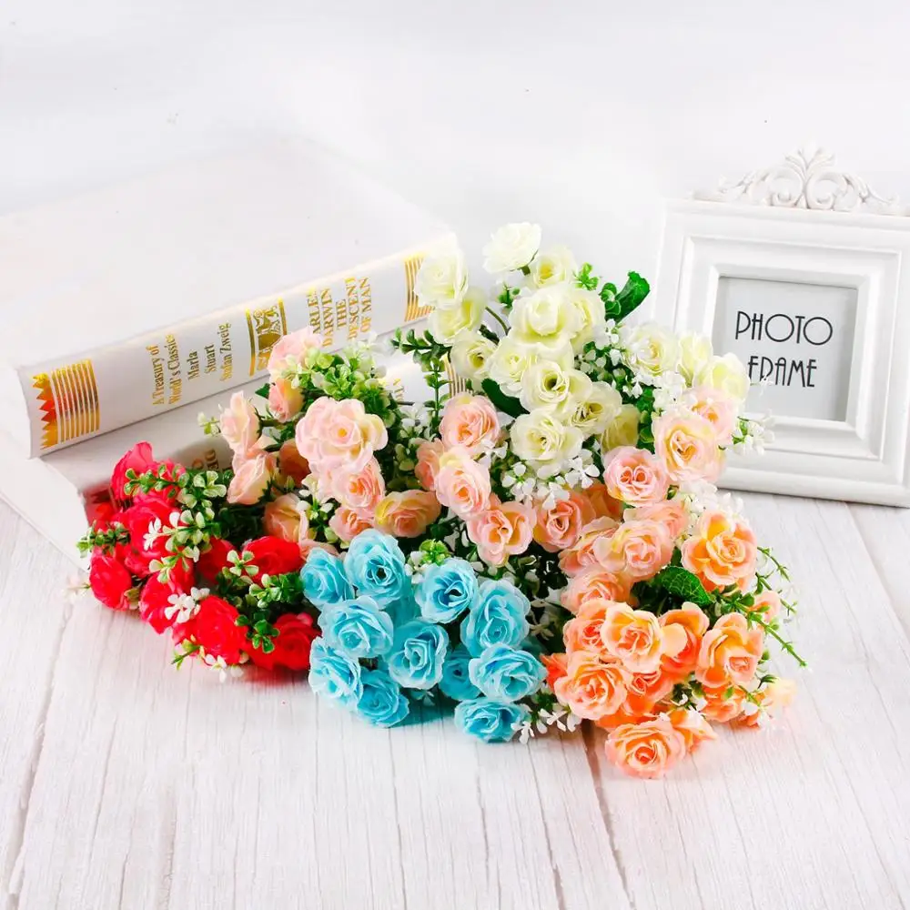 

10pcs Artificial Rose Faker Plants Artificiell Home Garden Home Decor Accessories Bathroom Accessories Flower Wedding decoration
