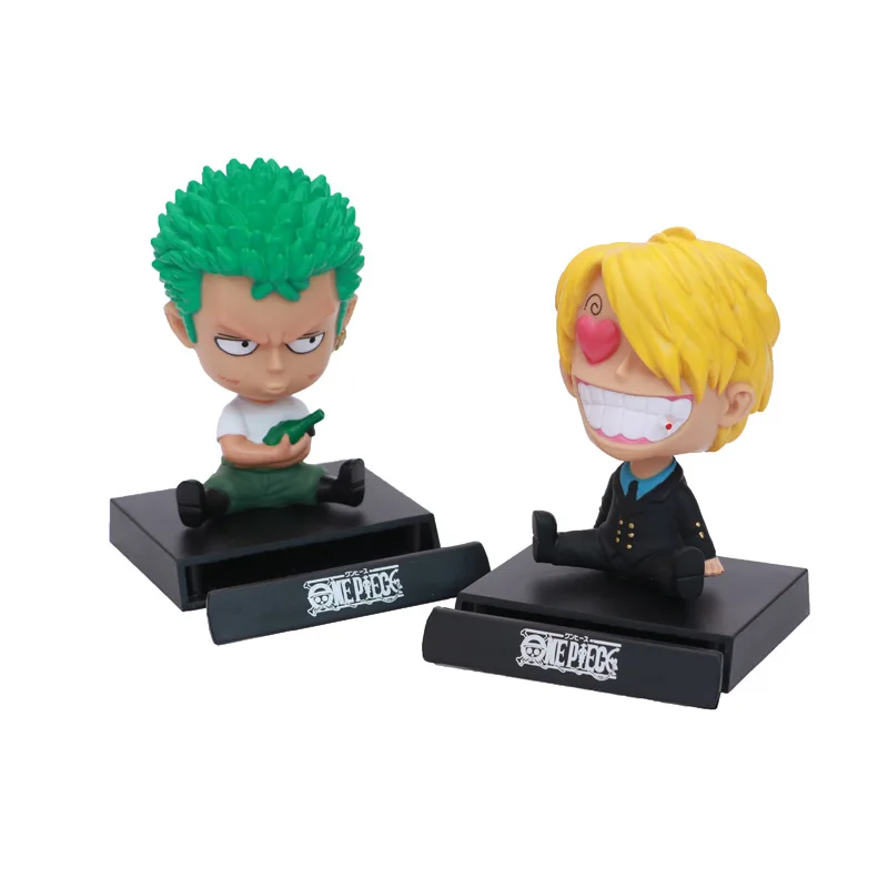 Новое поступление Аниме one piece Tony Chooper Луффи Санджи Зоро 12 см качающаяся голова куклы из ПВХ фигура модель игрушки Декор автомобиля держатель телефона