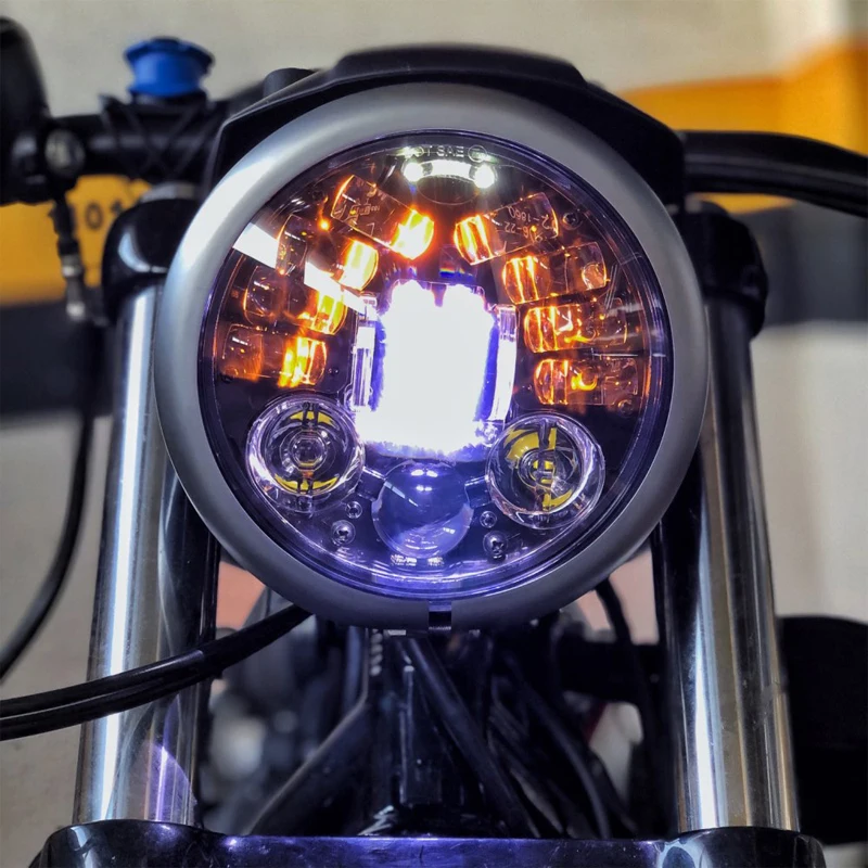 5 75 ''светодиодный светильник для мотоцикла белый DRL Янтарный сигнальный Honda dio