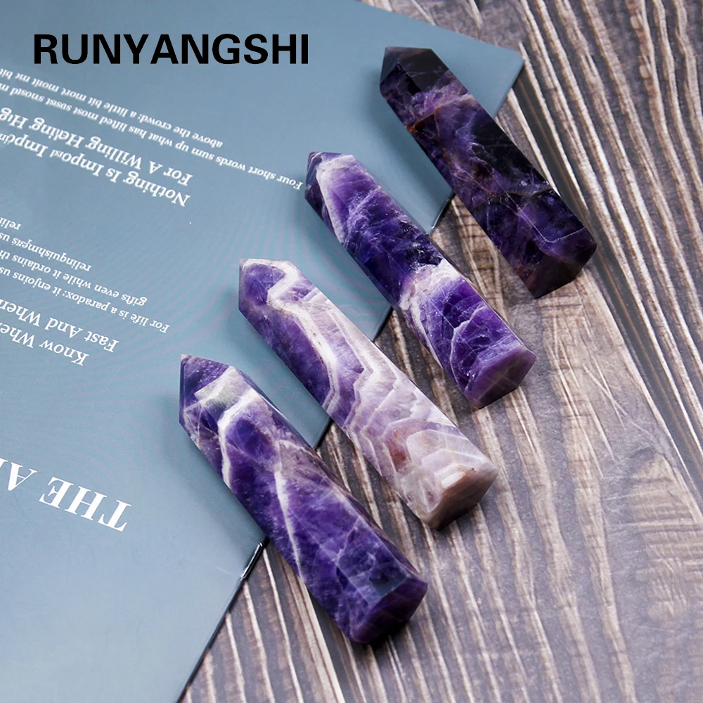 Runyangshi 1 шт. 9-11 см Натуральный Темный Фиолетовый Кристалл кварц аметист