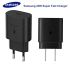Оригинальное Супербыстрое зарядное устройство Samsung Note 20 10 A70, 25 Вт, адаптер питания для ЕС и США, кабель с двойным разъемом типа C для Galaxy Note20, S20, A90, A80