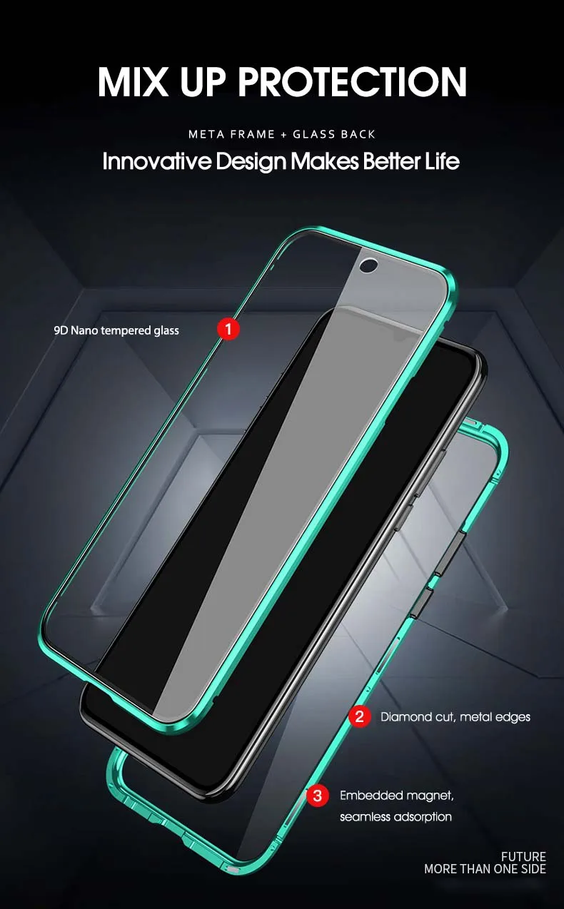 360 металлический магнитный чехол для Xiaomi Redmi Note 8 7 K30 k20 Pro 8T Магнитный 10 Mi 9 SE cc9 A3 Lite 9T