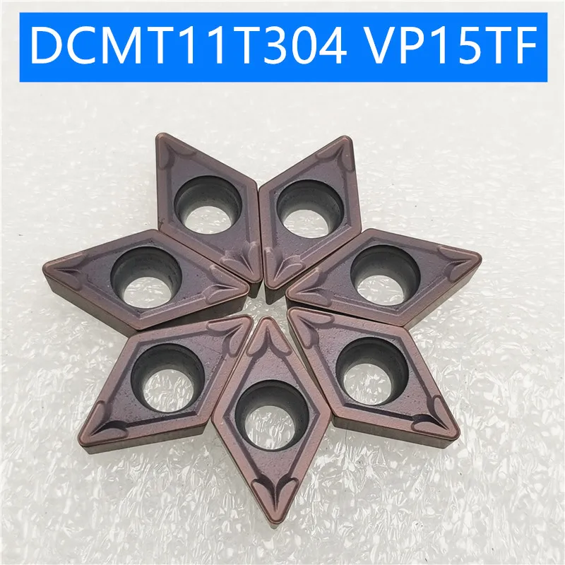 10 шт. DCMT11T304 VP15TF карбидная вставка DCMT11 T304 VP15TF уход за кожей лица фрезерный станок с ЧПУ Инструменты DCMT11T304VP15 резец для внутренней обточки