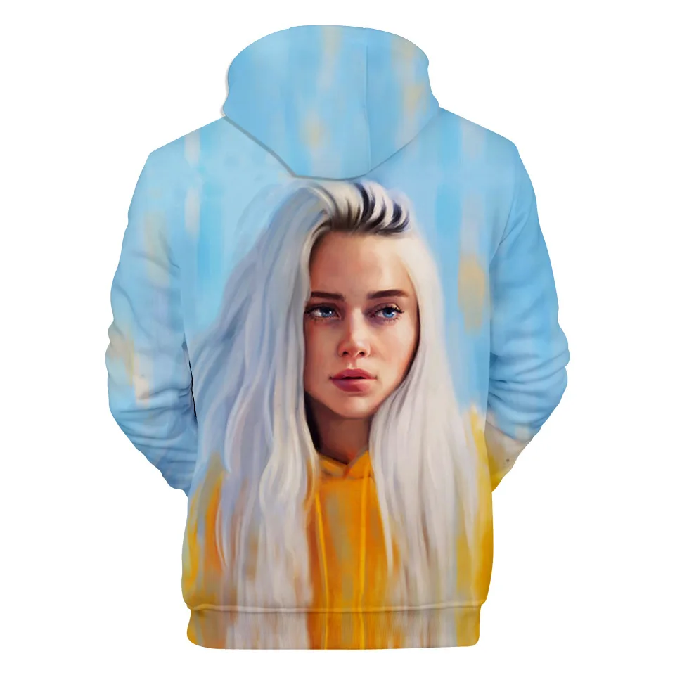 Модный дизайн Billie Eilish 3D толстовки Толстовка для мужчин и женщин Billie Eilish толстовки с капюшоном осенне-зимняя одежда куртки