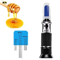 honey refractometer for honey moisture brix and baume 3 in 1 uses 58 90 brix scale range honey moisture tester with atc