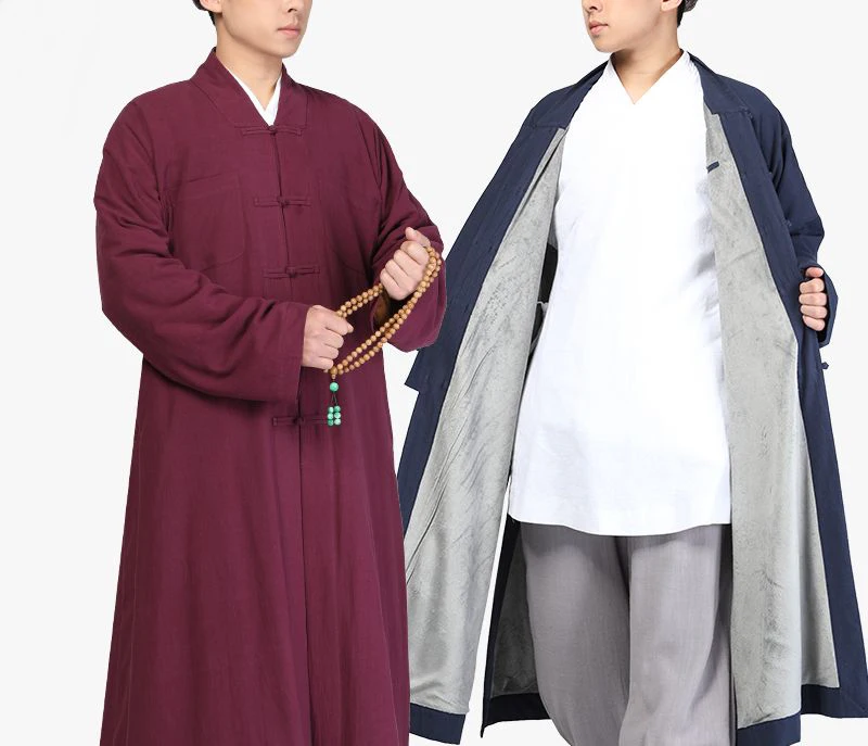 Зимняя теплая женская одежда унисекс Будда модель shaolin monk kung fu костюмы Длинный