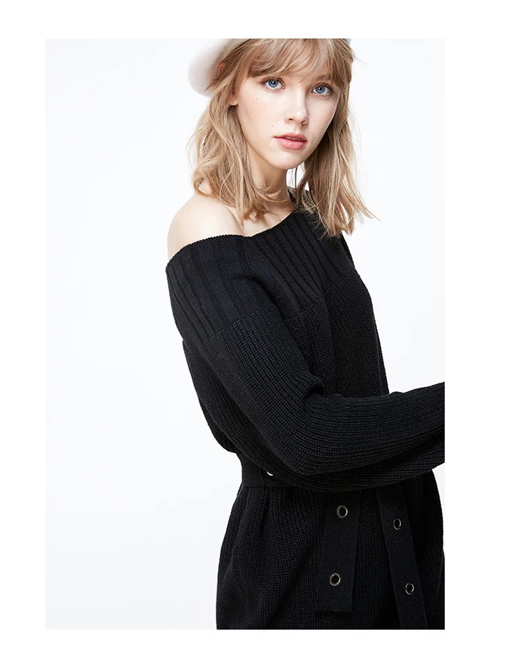 ONLY Autumn Winter Women's Loose Fit Cinched Waist Knit Dress | 119346523