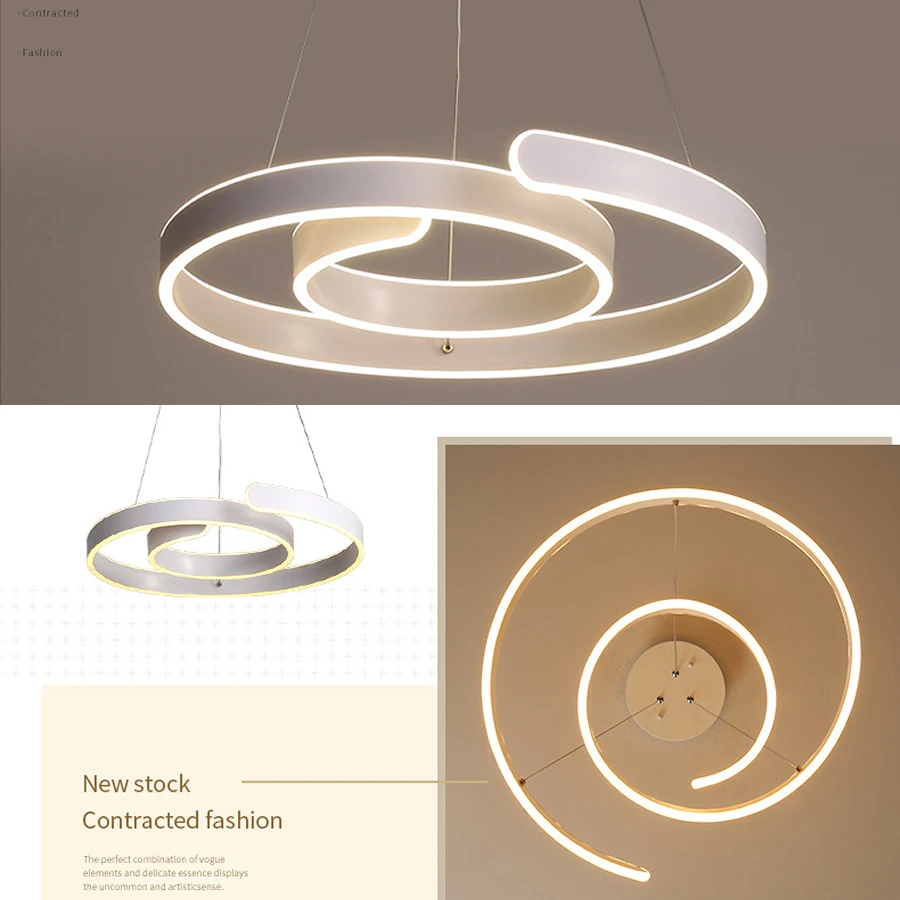 Современная светодиодная люстра в спиральном стиле потолочные подвесные