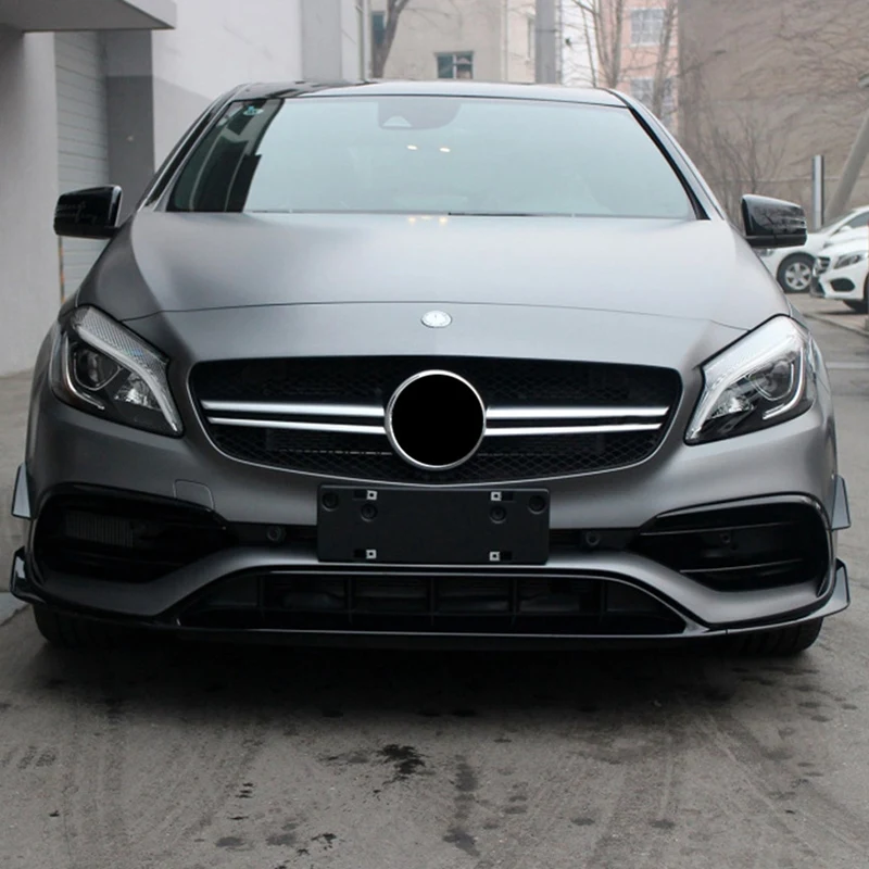 

2Pcs Front BUmper Side Air Splitter Spoiler Black for Benz Mercedes W176 A180 A200 A220 A250 Amg A45 a Class 2016-2018